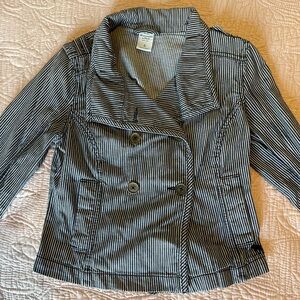 Abercrombie & Fitch Navy and White Striped Jacket